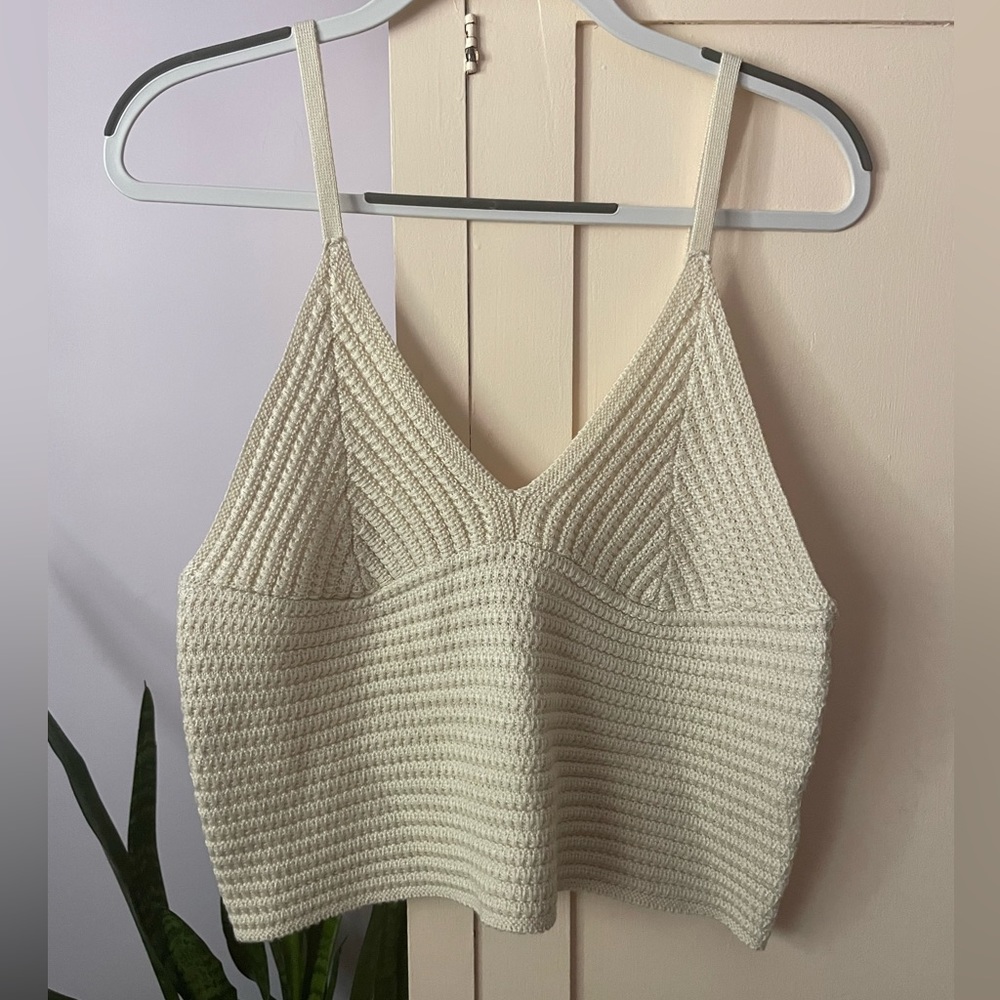 NWOT Crochet cropped tank